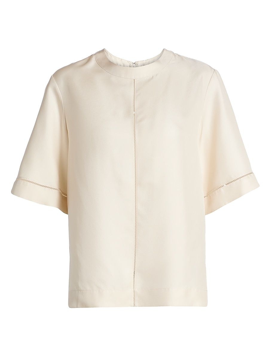 Women's Havana Lace Detailed T-Shirt - Ivory - Size XS