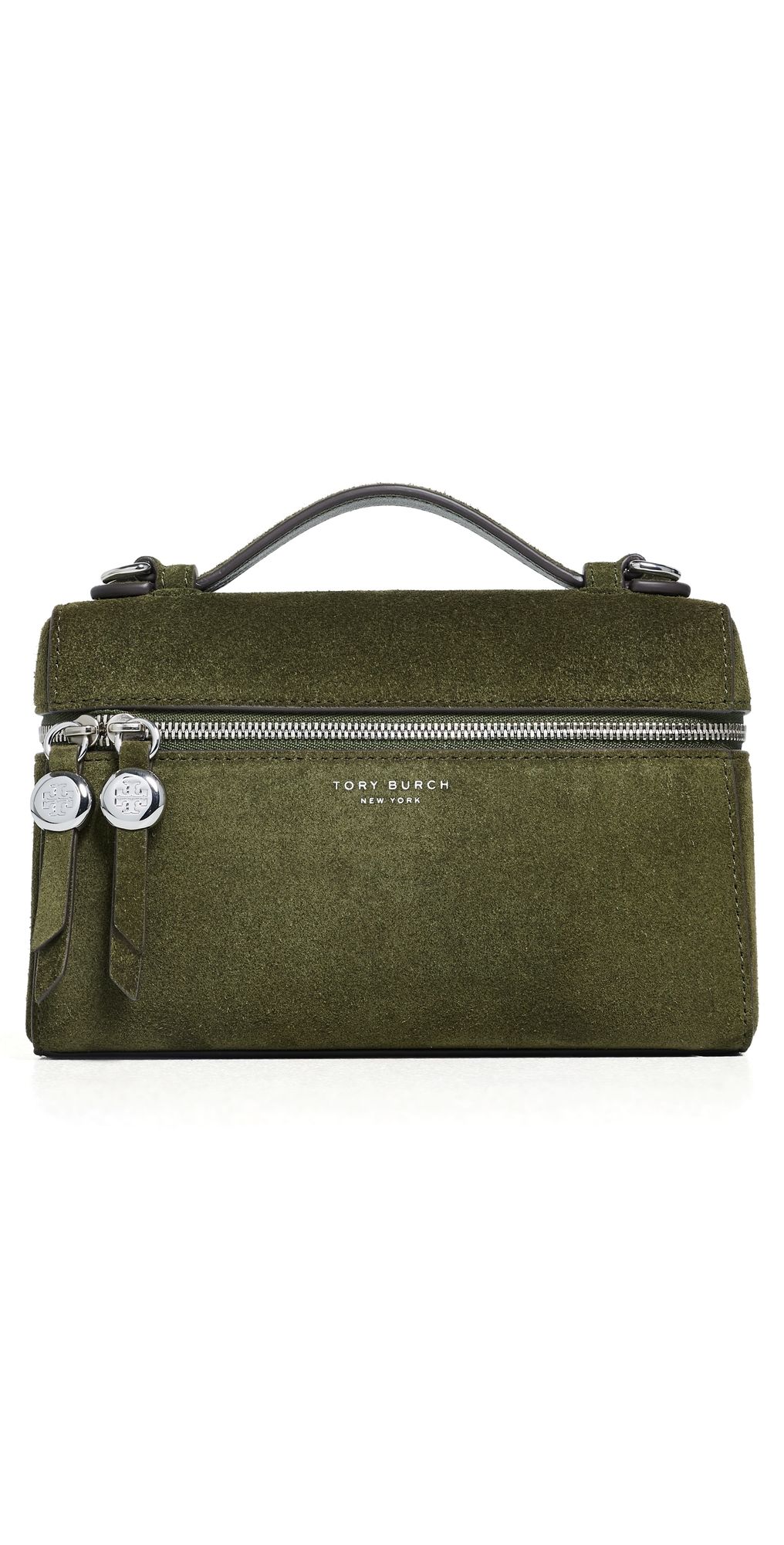 Tory Burch Suede Slim Top Handle Bag Leccio One Size
