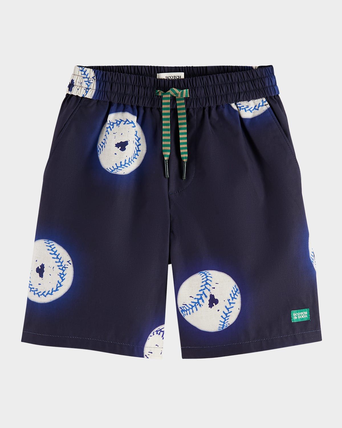 Boy & apos;s Baseball-Print Swim Shorts, Size 4-12