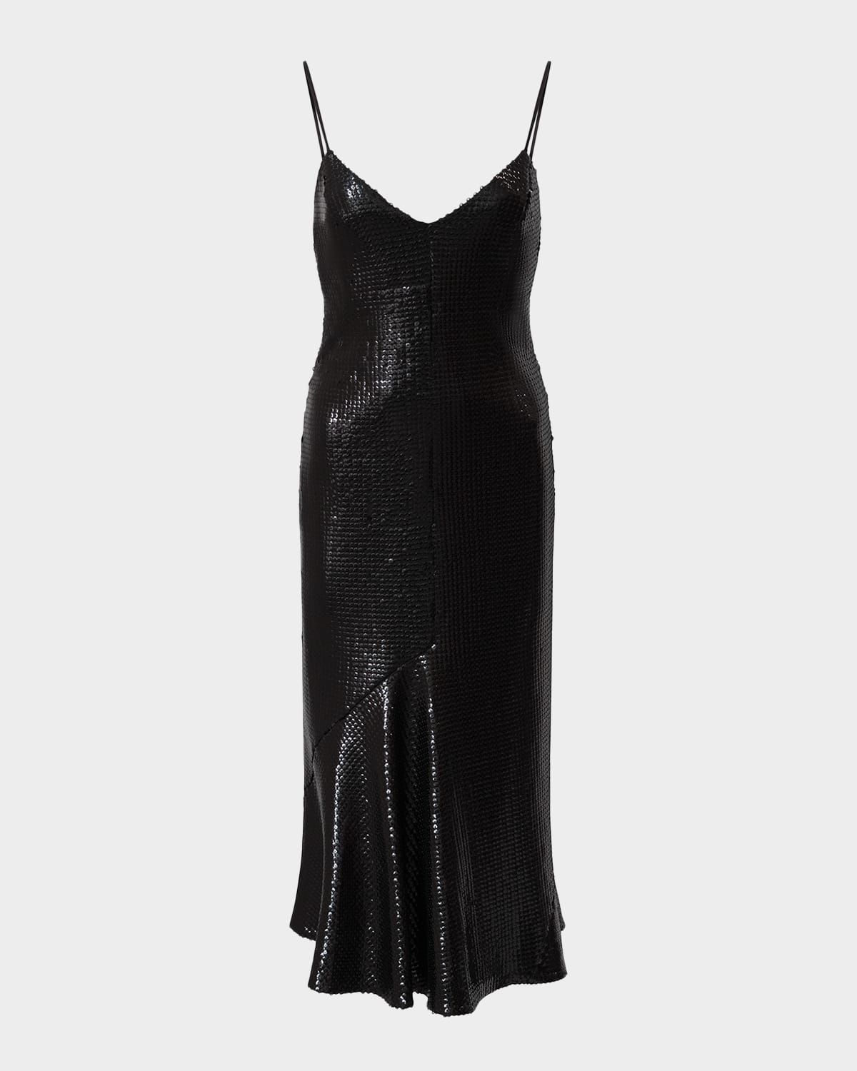 Lucia Backless Bias-Cut Sequin Midi Dress