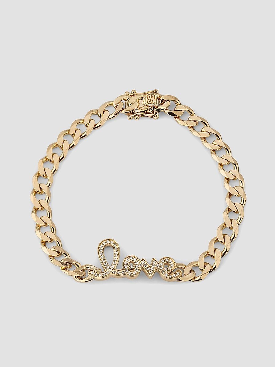 Women's 14K Yellow Gold & 0.21 TCW Diamond "Love" Bracelet - Gold