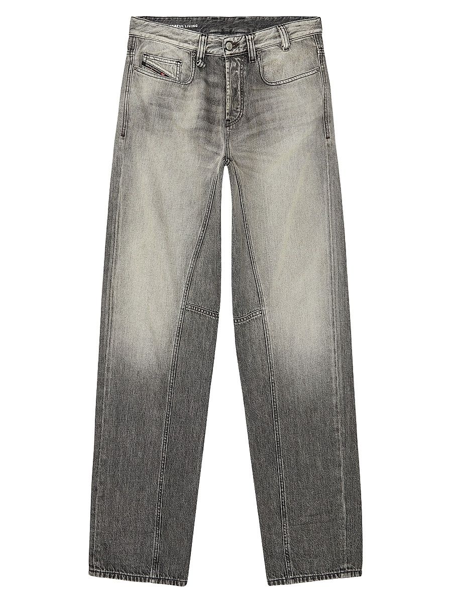 Men's D-2001 Faded Cotton Jeans - Black Denim - Size 33