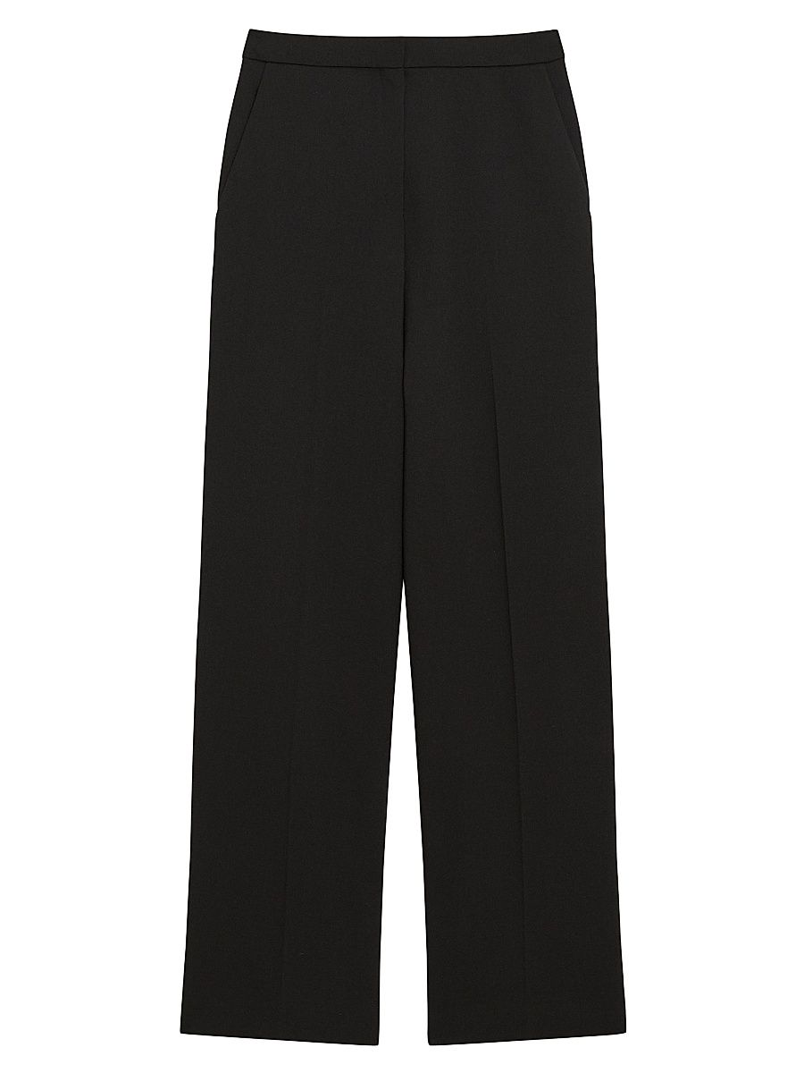 Women's Tailored Straight-Leg Pants - Black - Size 4