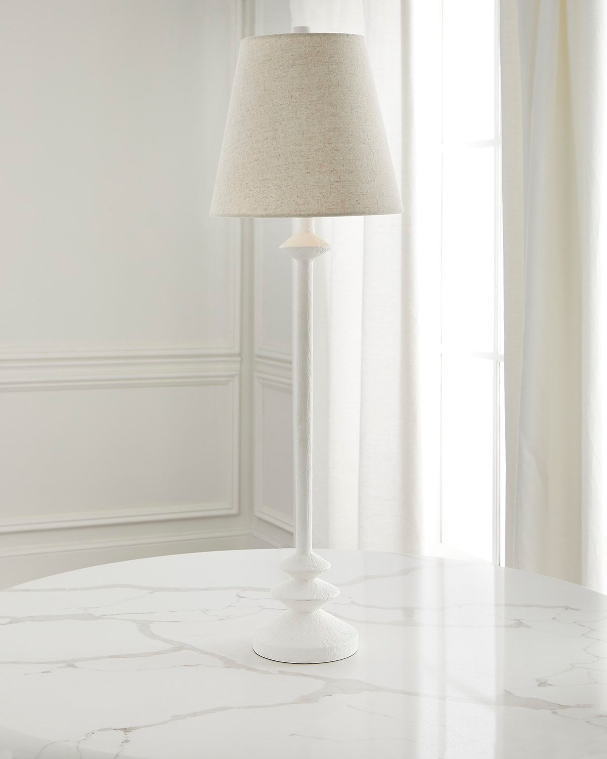 Leia White Gesso Buffet Lamp