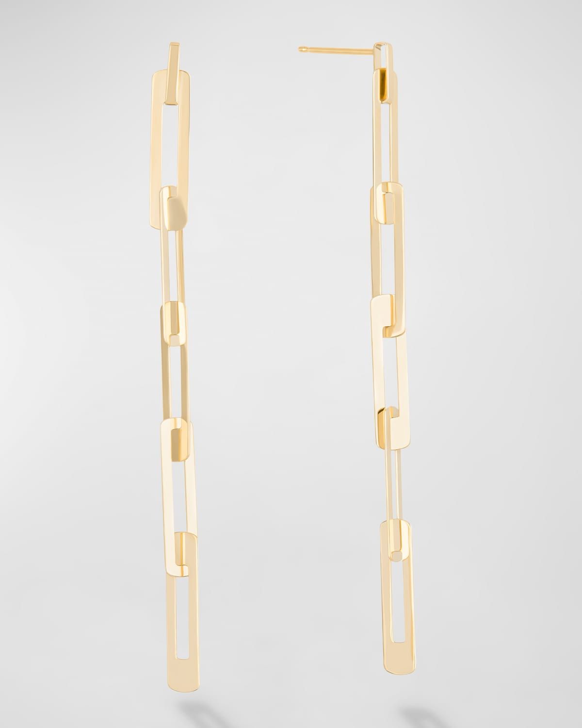 Laser Open Interlocking Rectangle Linear Earrings