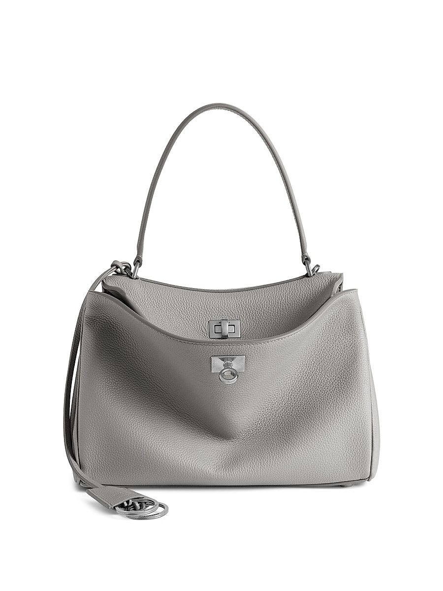 Women's Rodeo Small Grained Calfskin Top Handle Bag - Grey
