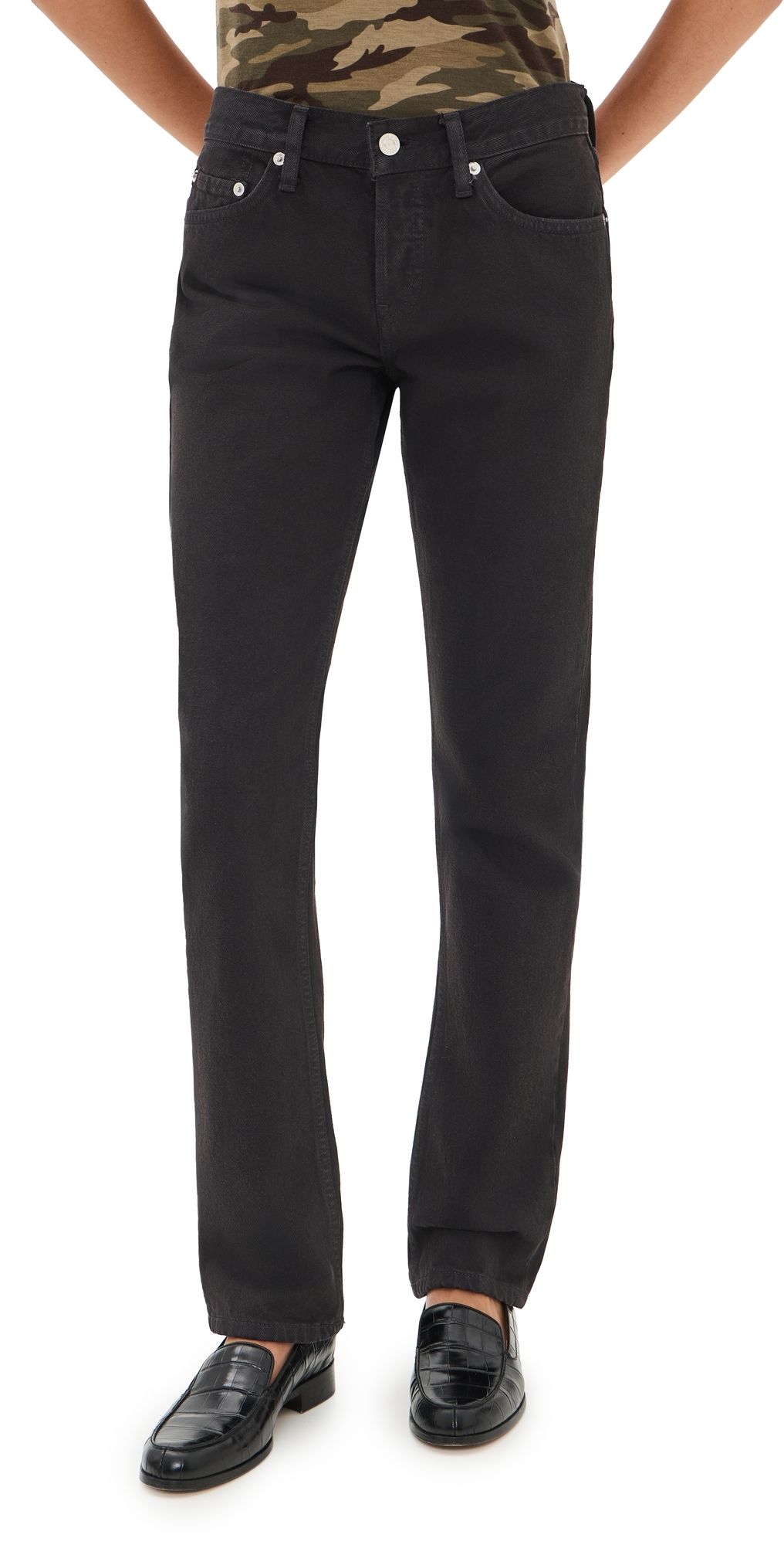 RE/DONE Slim Cigarette Jeans Washed Black 27