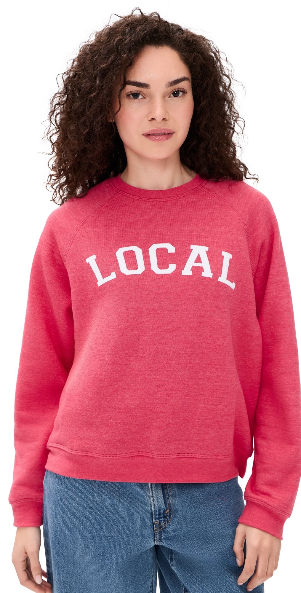 Sunny Somewhere Raglan Sweatshirt Heathered Red L