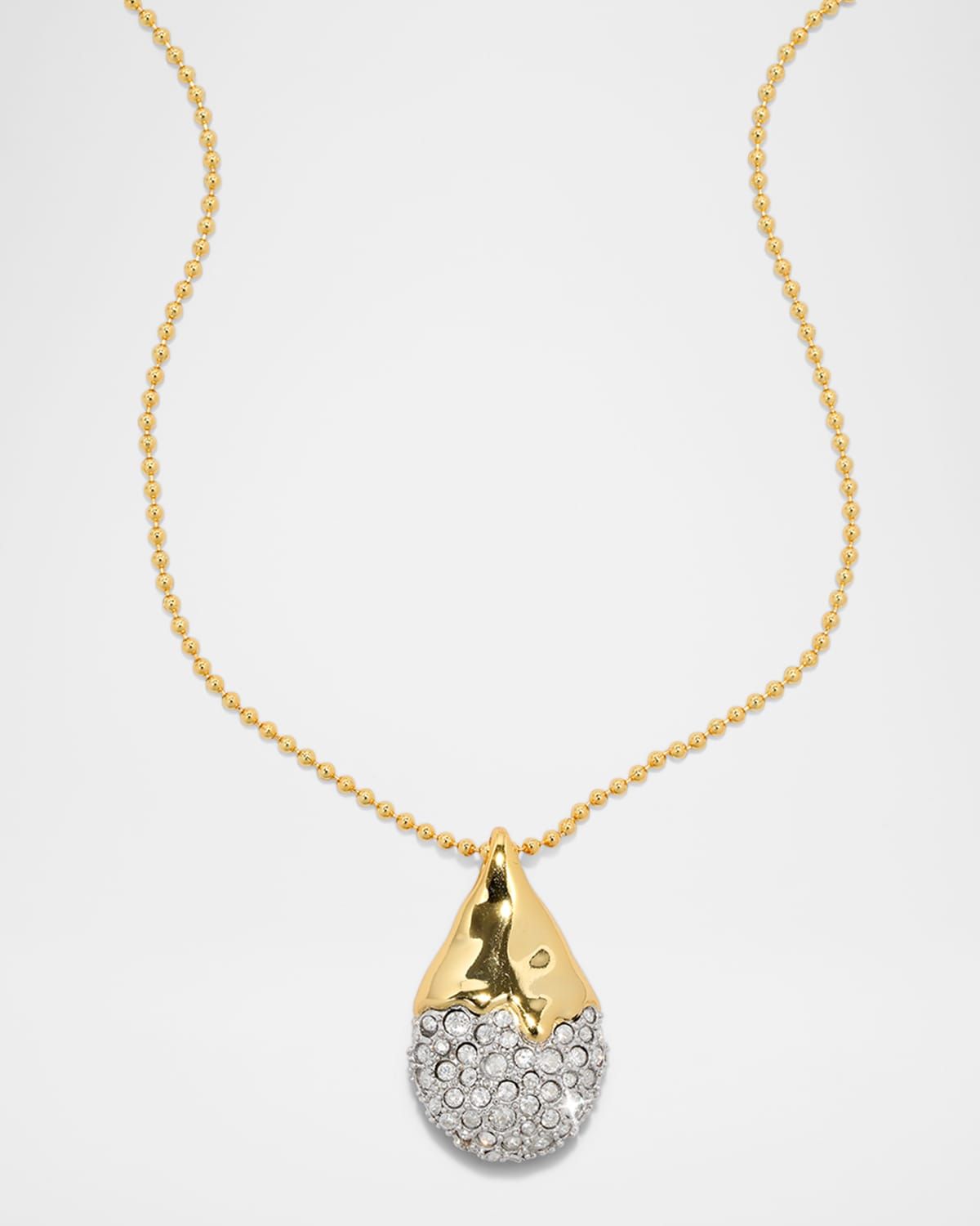 Solanales Crystal Pave Teardrop Necklace
