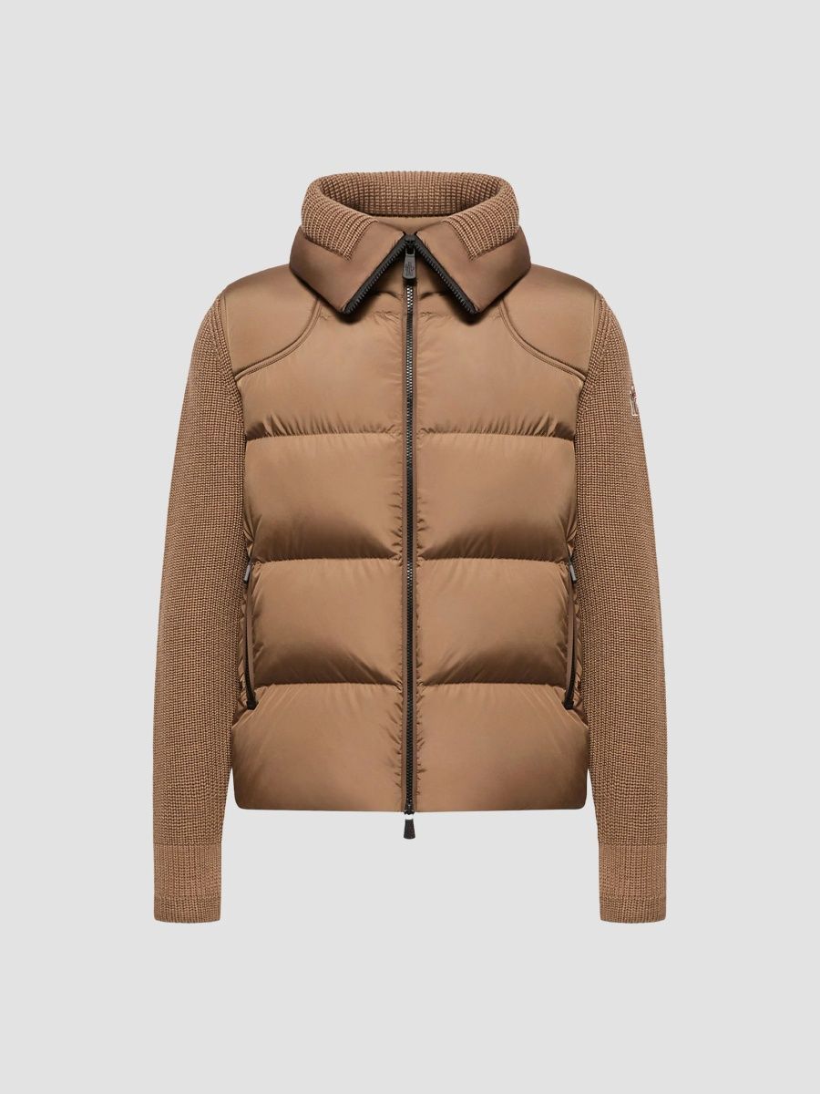 Moncler Grenoble Men's Cardigan in Wool - Light Brown - Size XXL