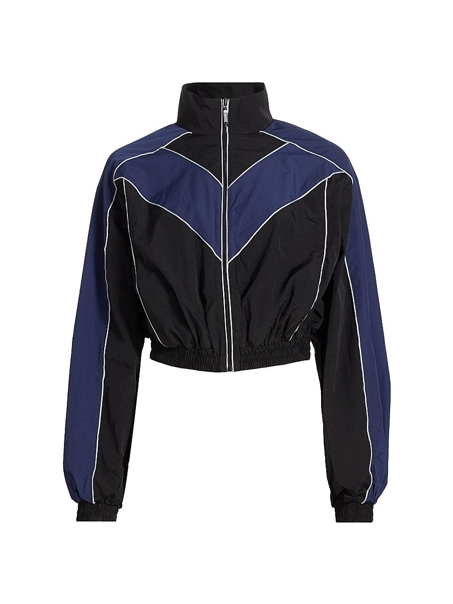 Women's Brenton Nylon Crop Jacket - Black Navy - Size XL