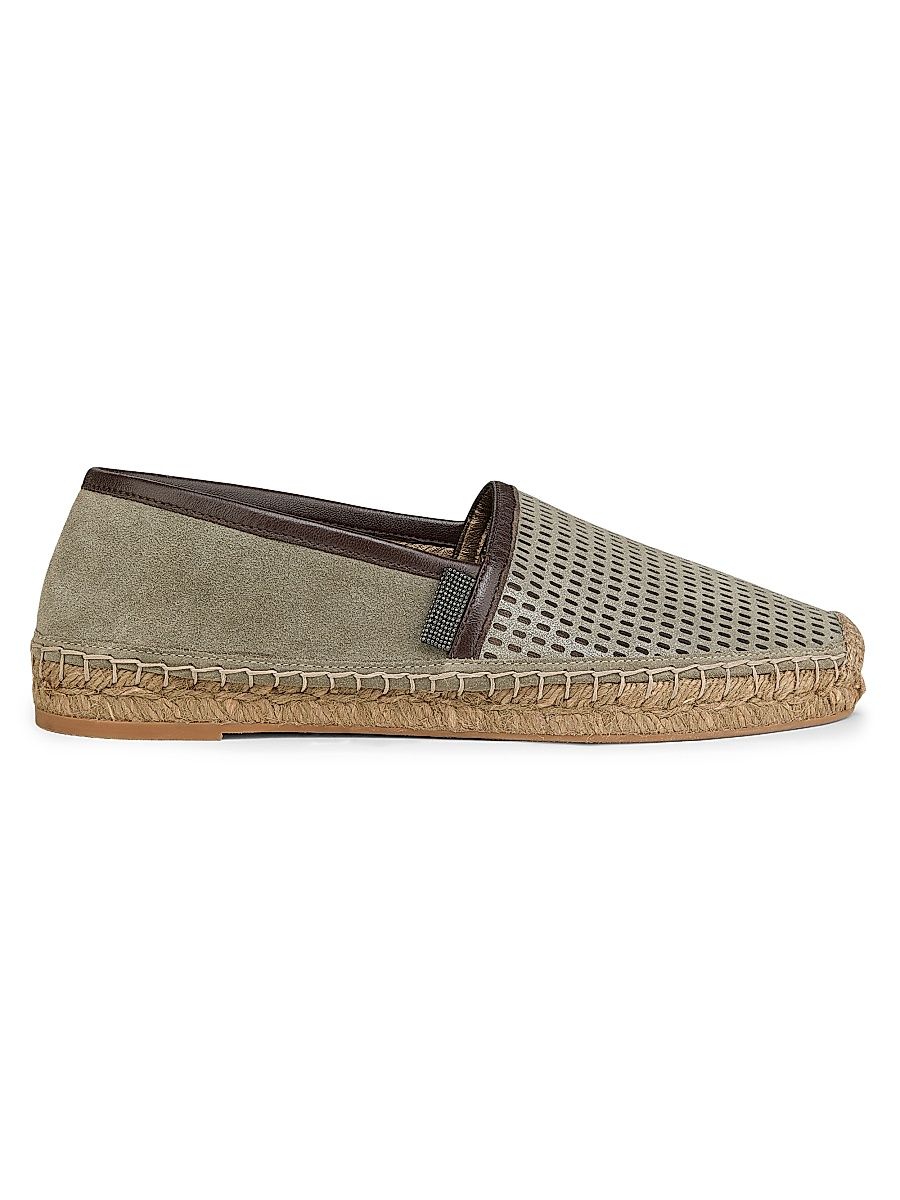 Women's Textured Suede Espadrilles - Safari - Size 7