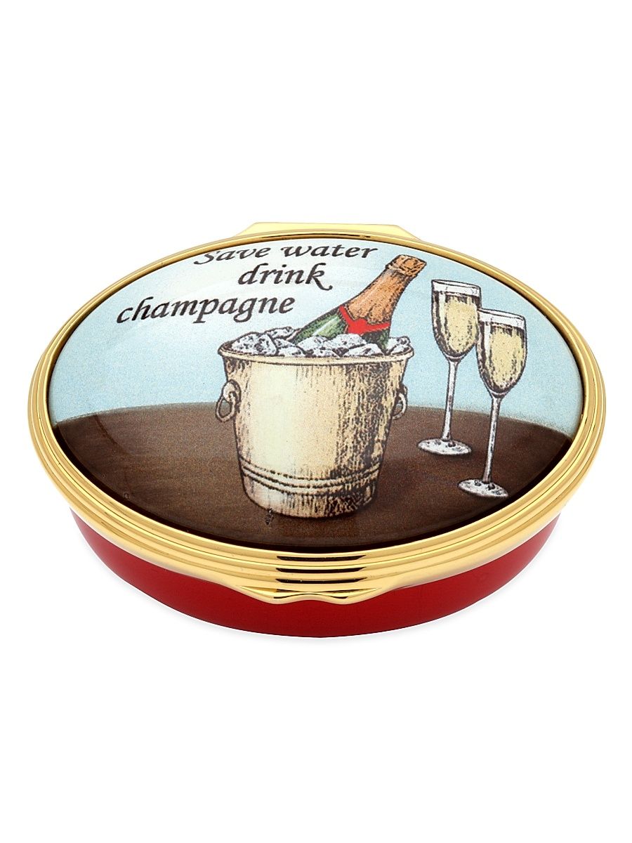 Save Water, Drink Champagne Enamel Box