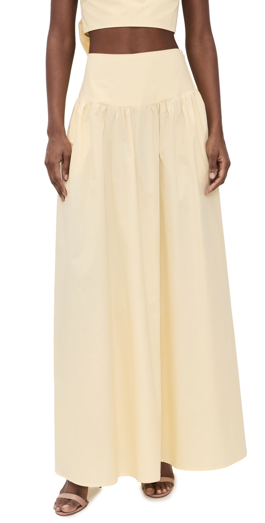 Susana Monaco Poplin Dropped Waist Skirt Whip Cream XL