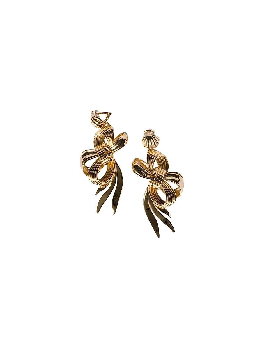 Women's Metal Bow Earrings - Gold