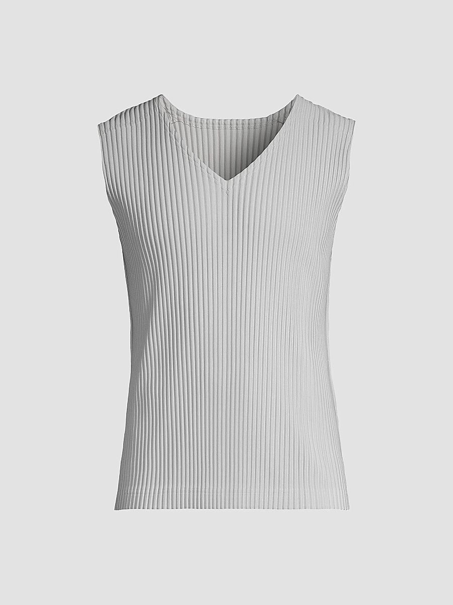 Men's Basics V-Neck Vest - Light Gray - Size XL