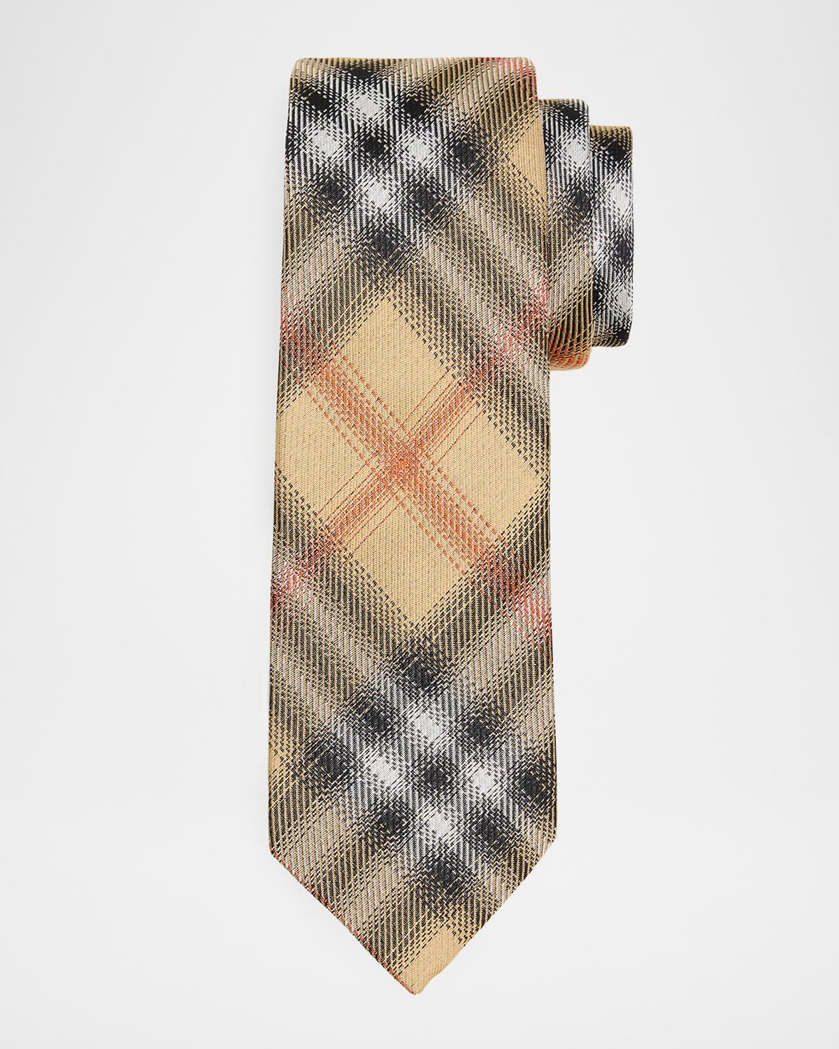 Men & apos;s Woven Check Silk Tie