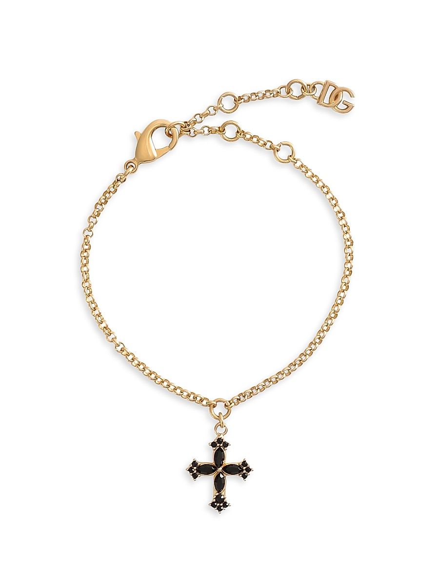 Women's Goldtone & Glass Crystal Cross Bracelet - Gold