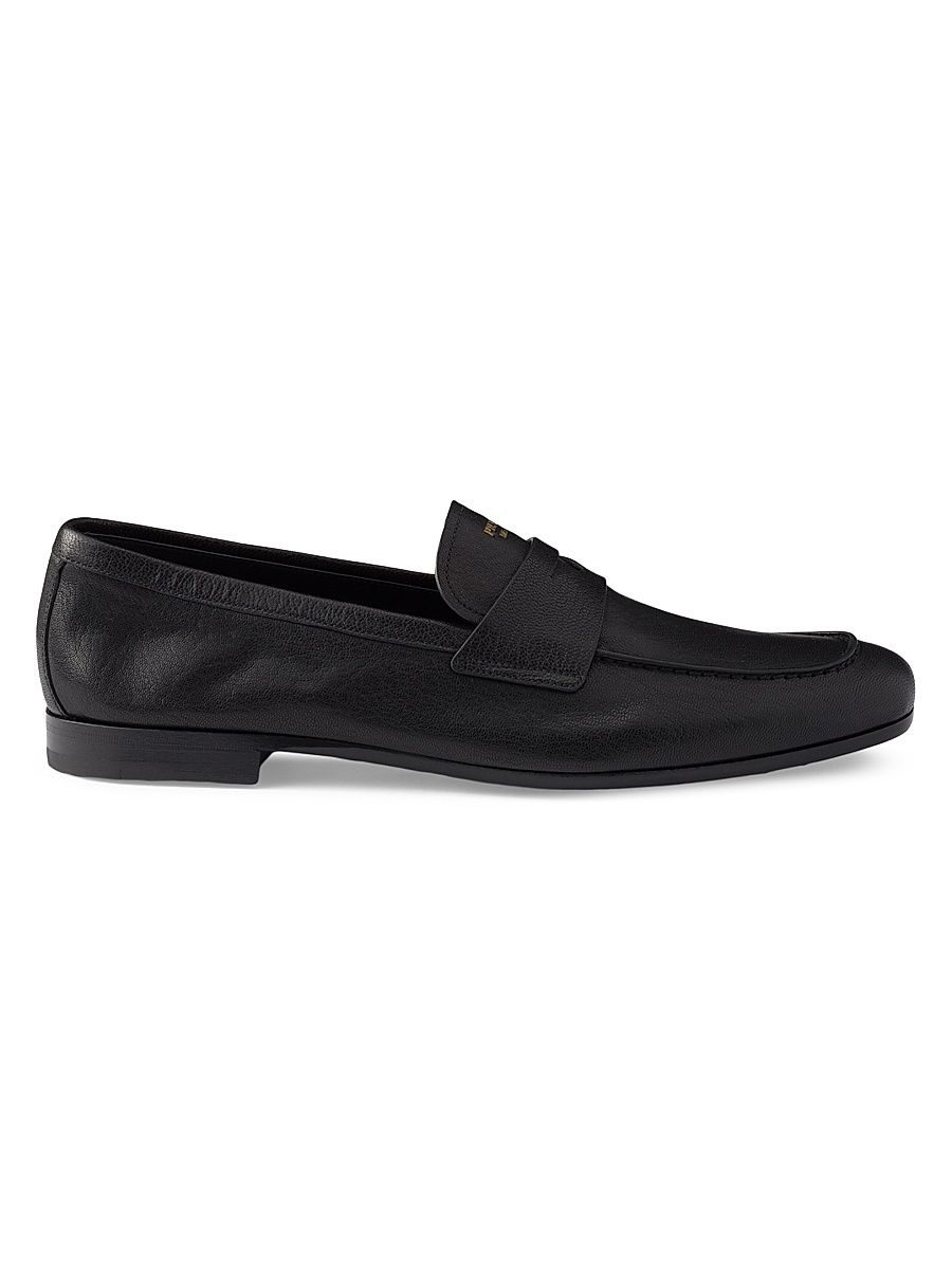 Men's Leather Loafers - Black - Size 5.5