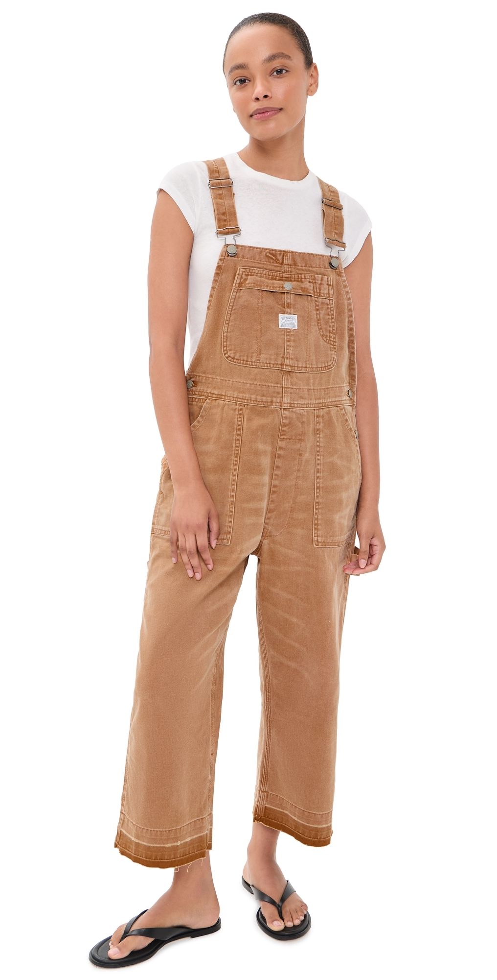 Denimist Relaxed Overalls Worn Khaki Canvas XS