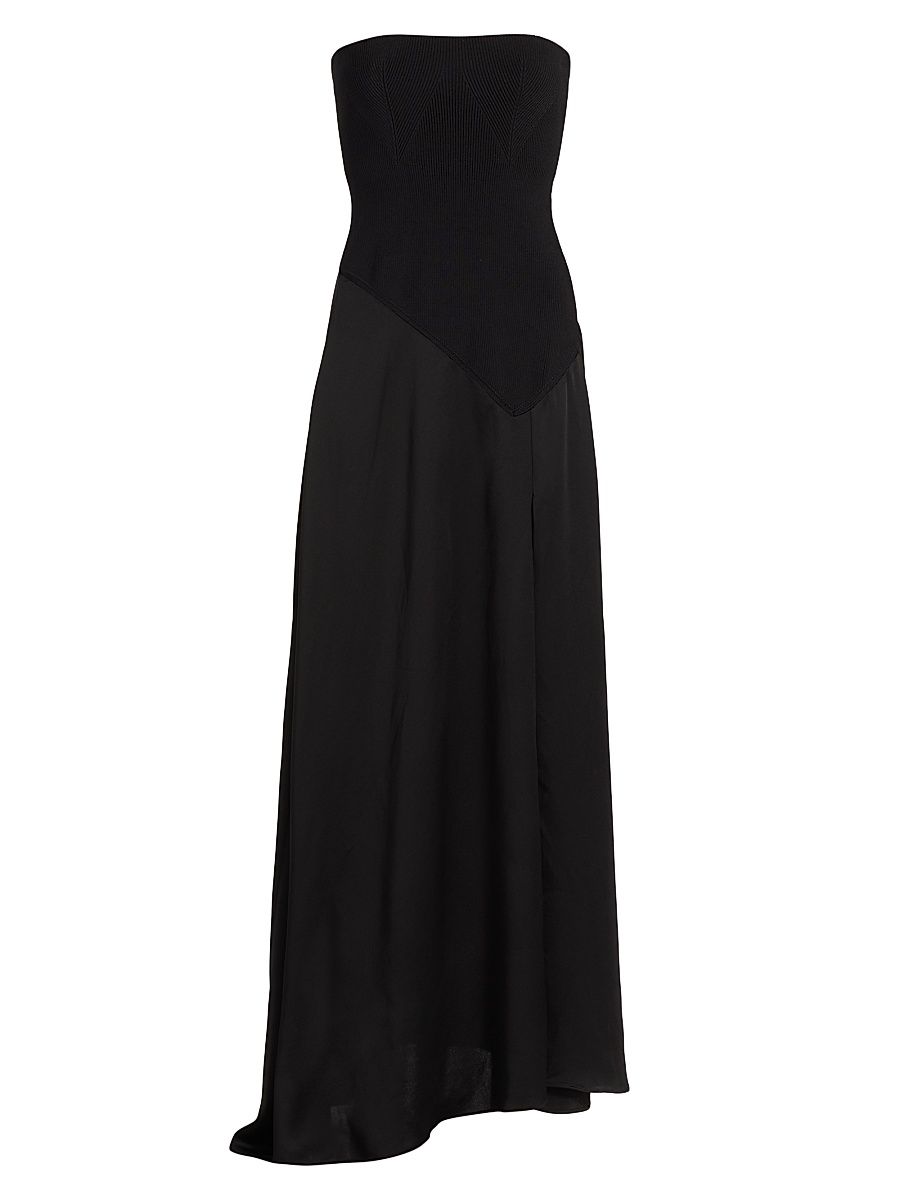 Women's Kory Bustier Combo Midi-Dress - Black - Size Small