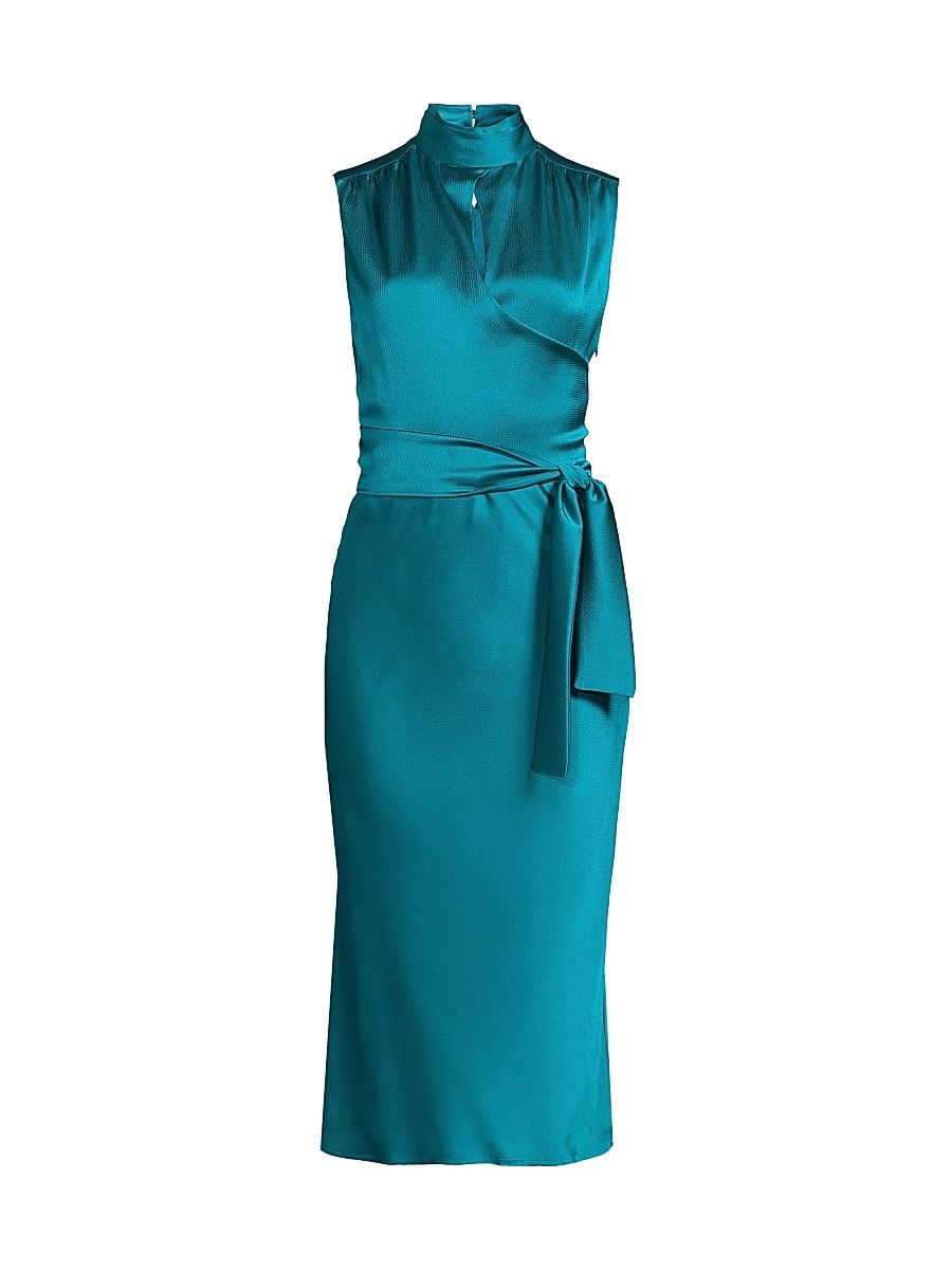 Women's Everyday Tropics Joi Satin Sheath Dress - Dark Teal - Size XL