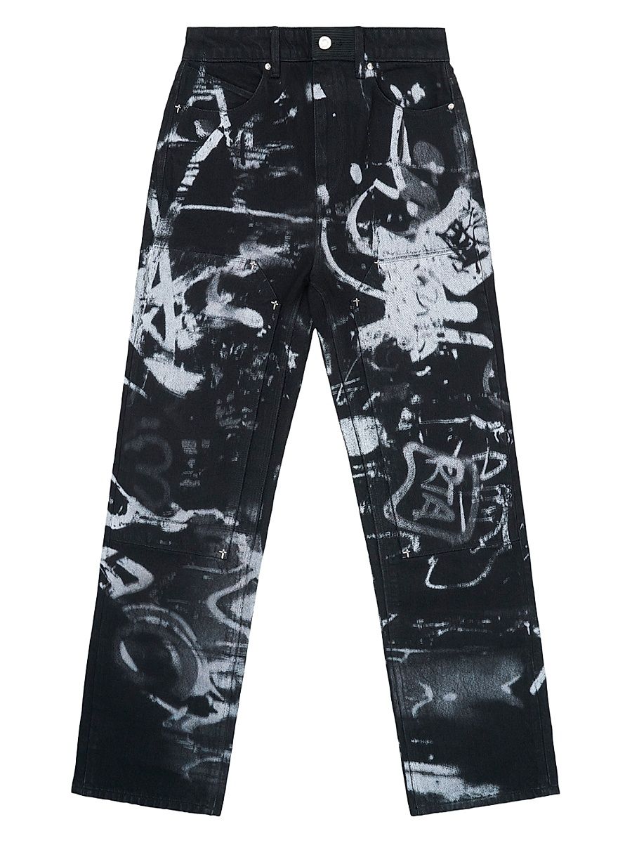 Men's Lost Frequencies Ricardo Graffiti Slim-Fit Jeans - Graffiti Graphite - Size 31
