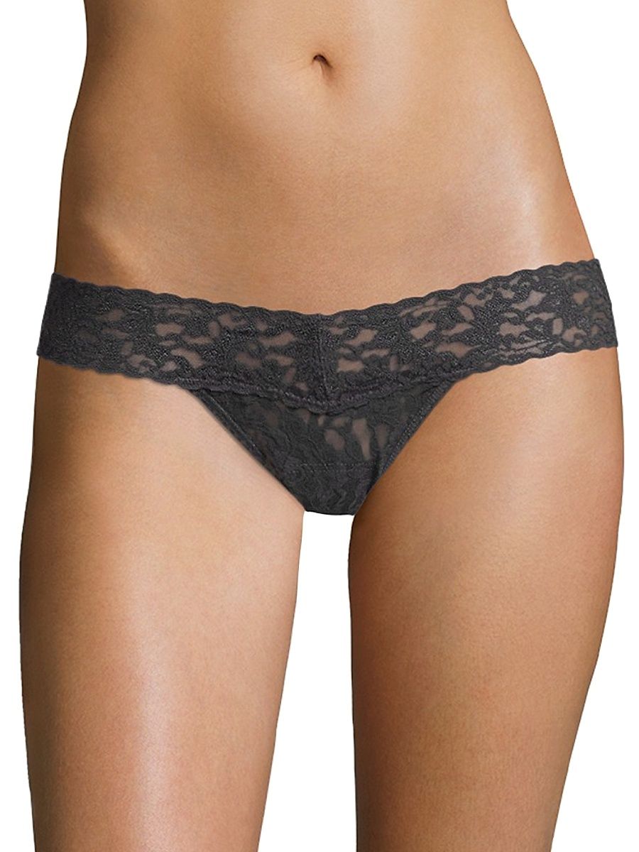 Women's Rolled Low-Rise Thong - Granite