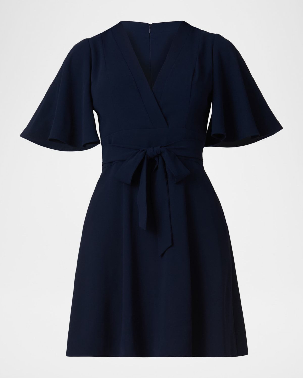 Sophie Flutter-Sleeve Crepe Mini Dress