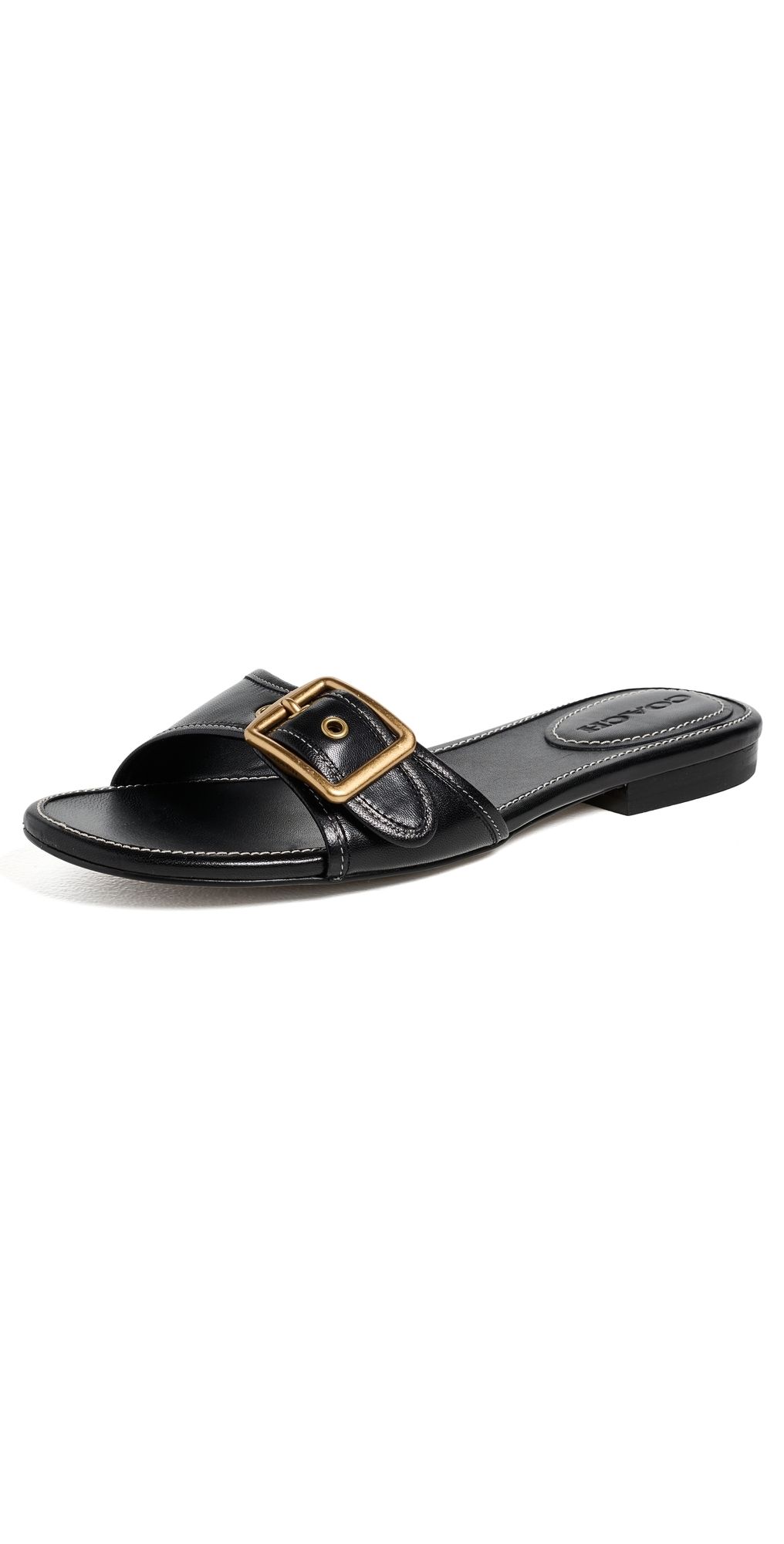 Coach Margot Flat Sandals Black 11