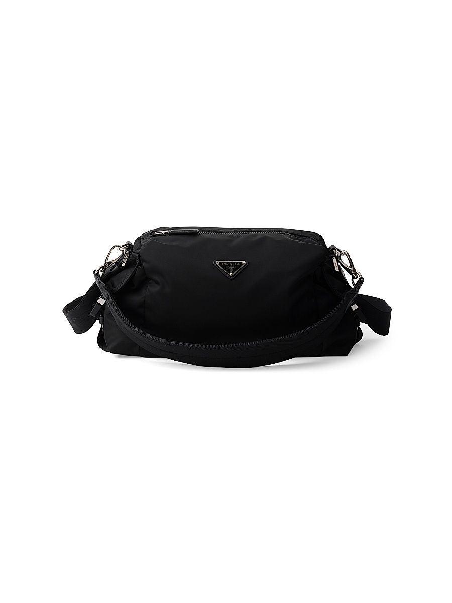 Men's Explore Re-Nylon and Leather Bag - Black