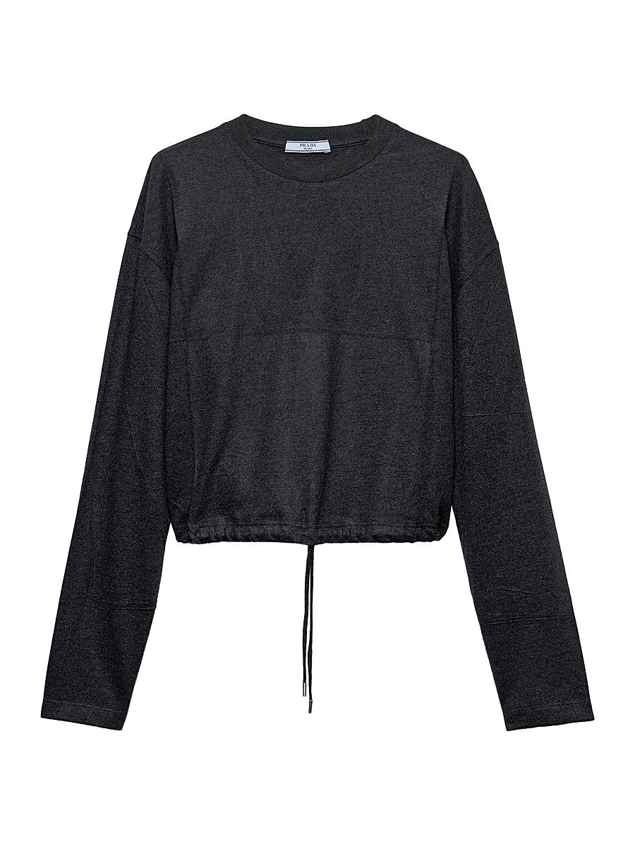 Women's Long-Sleeved Jersey T-Shirt - Grey - Size XL