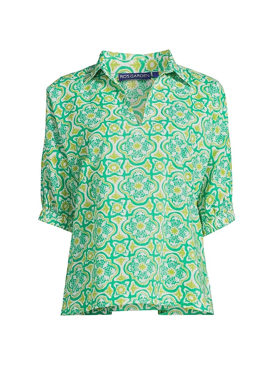 Women's Lara Cotton Top - Nadia Green - Size XL