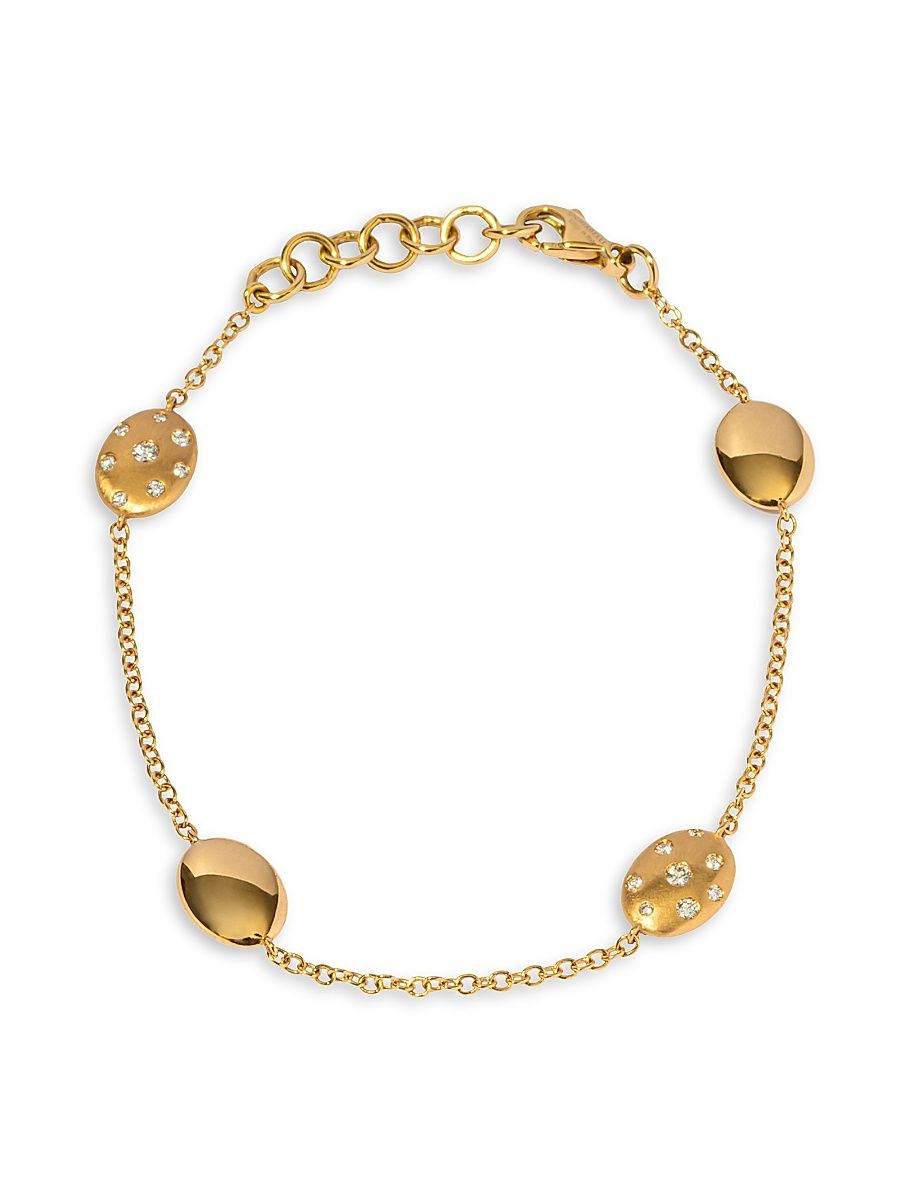 Women's Ulivo 18K Yellow Gold & 0.34 TCW Diamond Station Bracelet - Yellow Gold