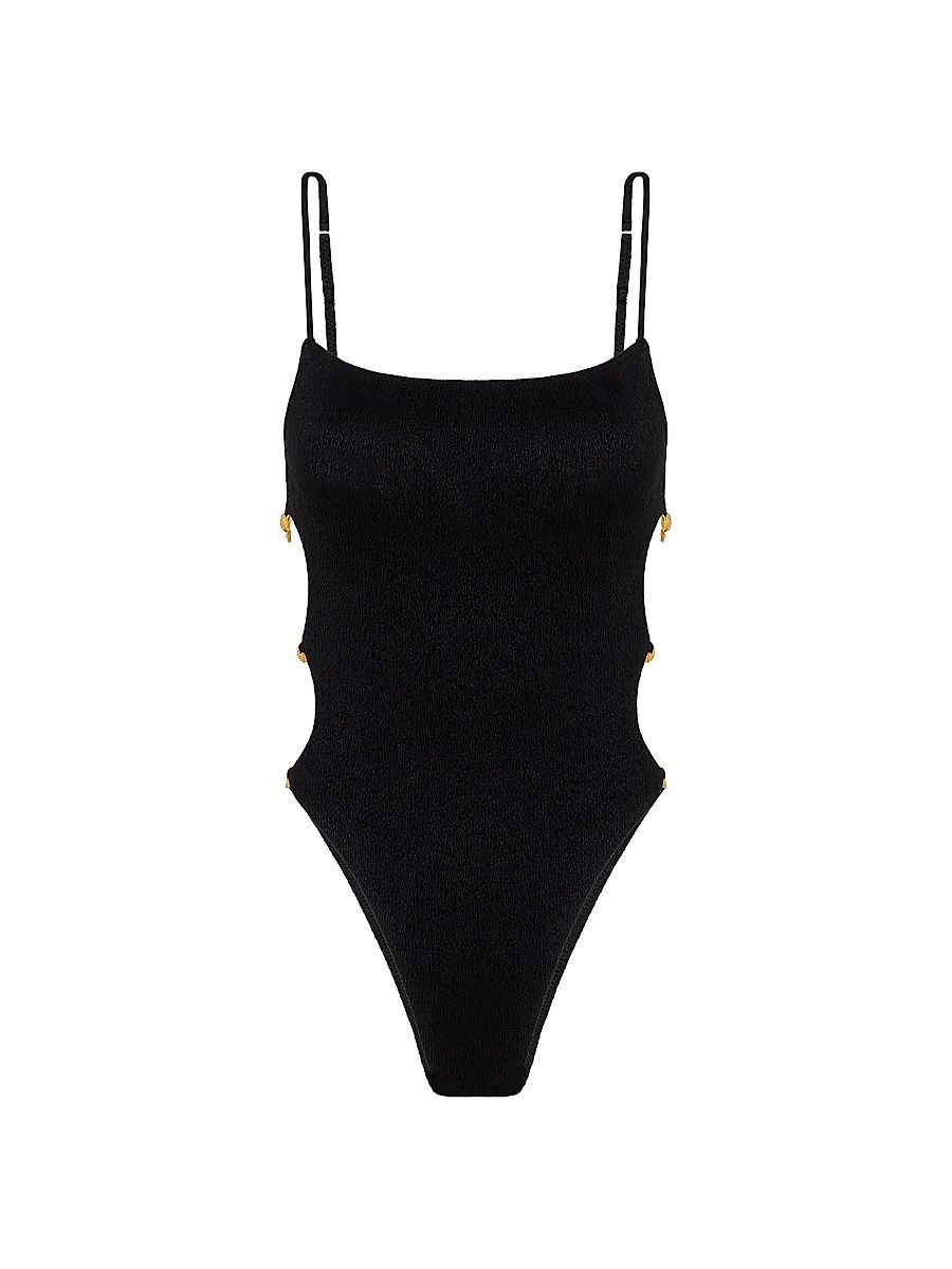 Women's Fernanda Nell Cut-Out One-Piece Swimsuit - Black - Size Large