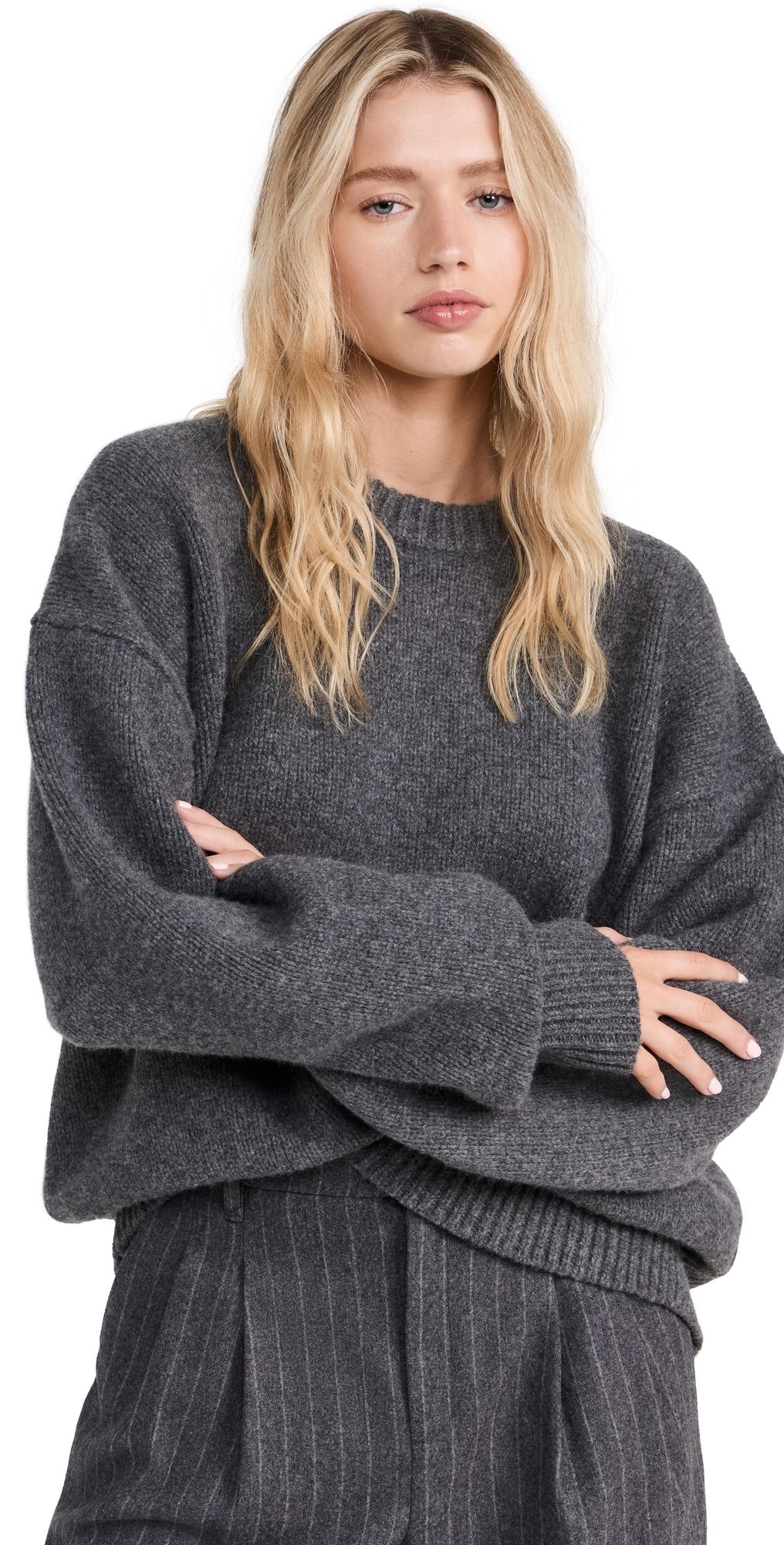 Sold Out NYC The Cashmere Signature Crew in Charcoal Charcoal S
