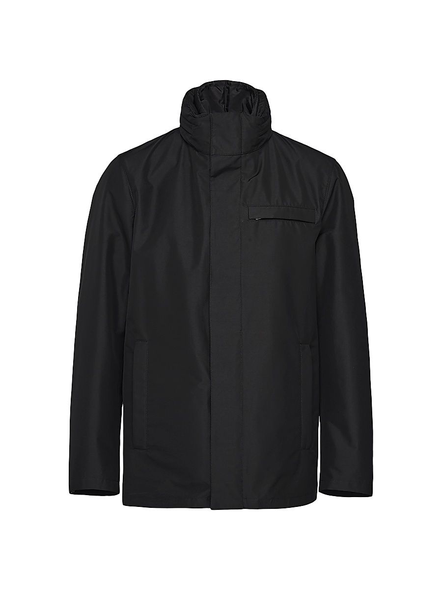 Men's Technical Fabric Blouson Jacket - Black - Size 38