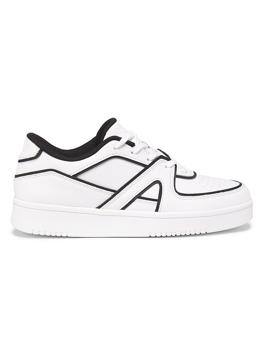 Men's Nostalgia 87 Leather Sneakers - White Black - Size 11