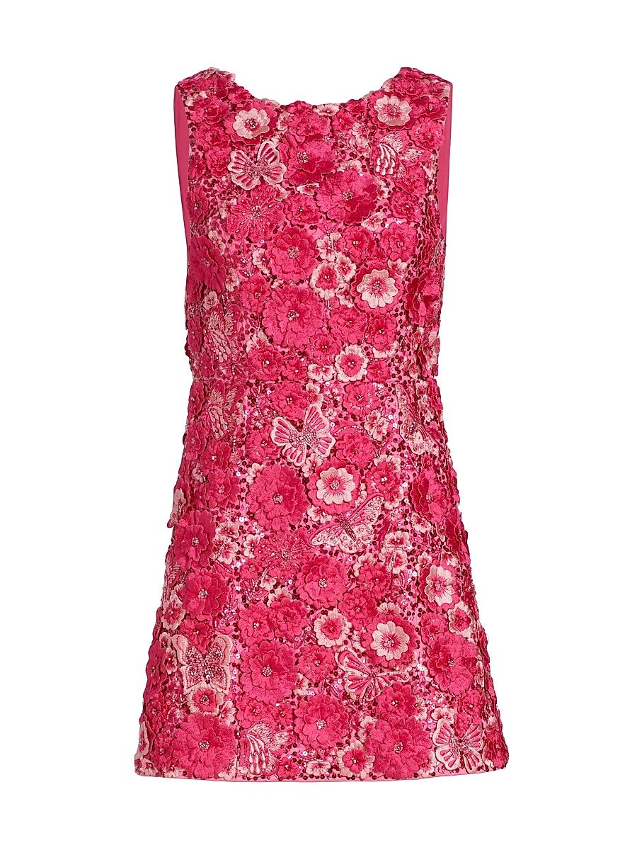 Women's Lindsey Floral Appliqué Minidress - Candy Multi - Size 2