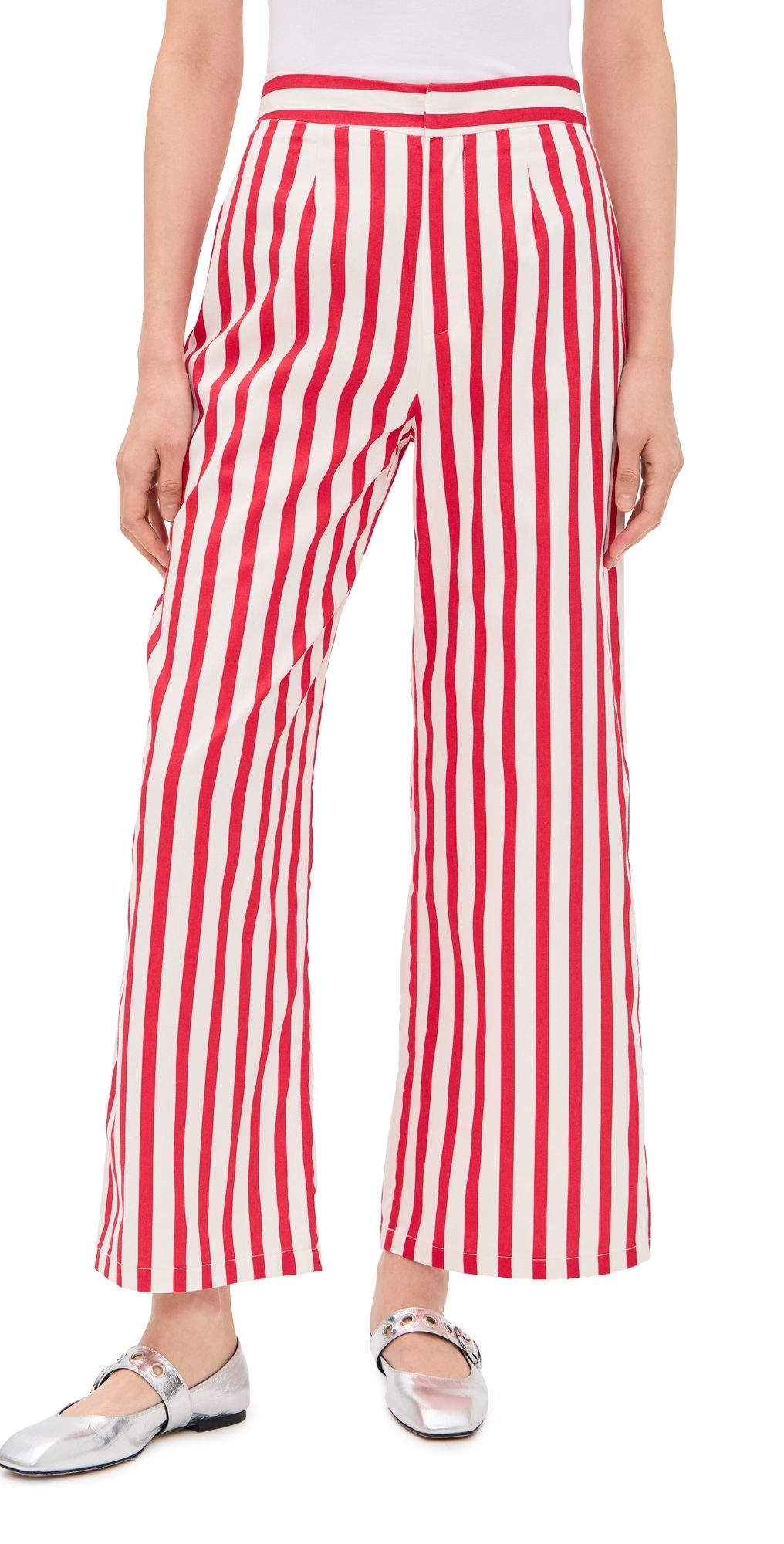 Never Fully Dressed Red Stripe Mara Trousers Red 12