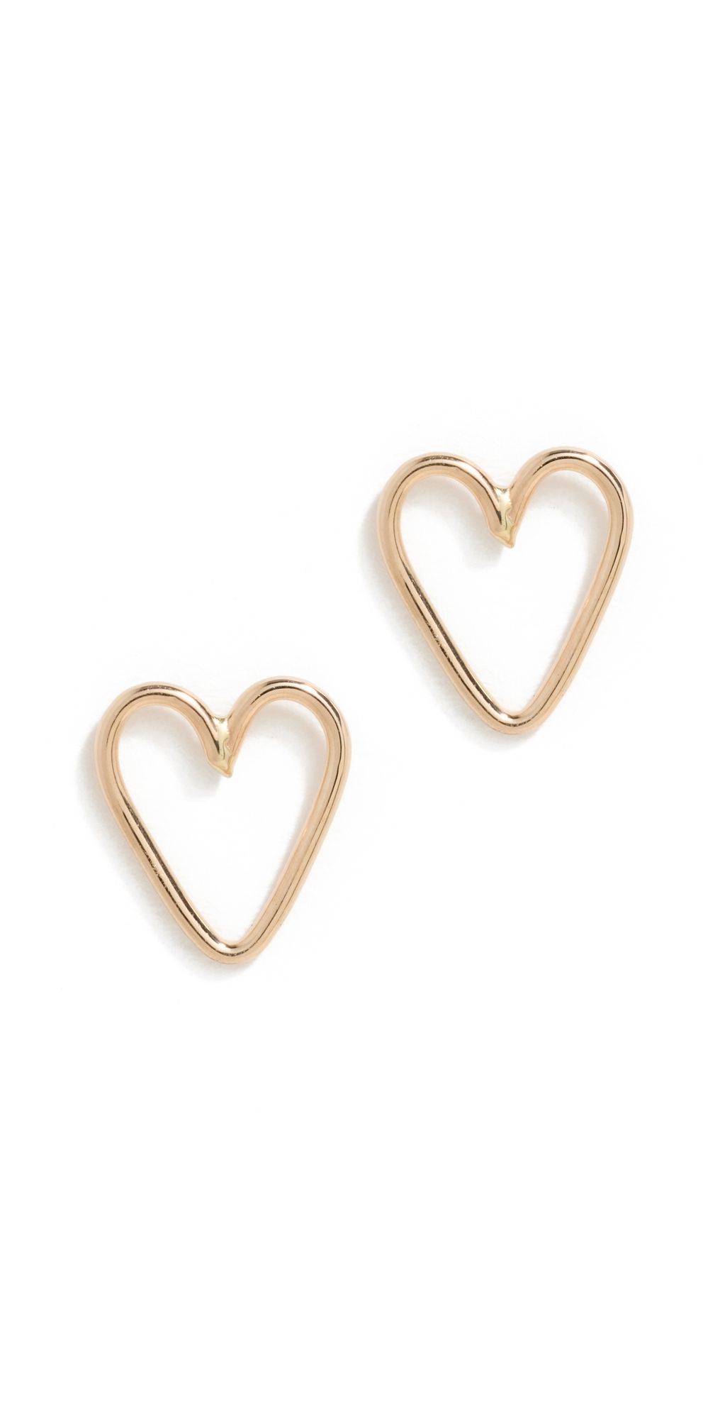 Zoe Chicco 14k Gold Open Heart Studs 14k Yellow Gold One Size