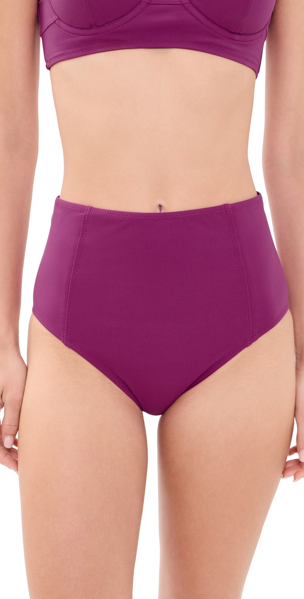 Ulla Johnson Zahara High Waisted Bikini Bottoms Plum P