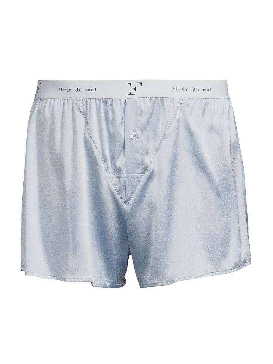 Men's Logo Silk Boxer Trunks - Ice Queen - Size Small
