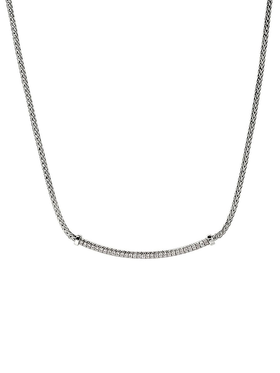 Women's JH Essentials Sterling Silver & 0.24 TCW Diamond Pavé Necklace - Silver