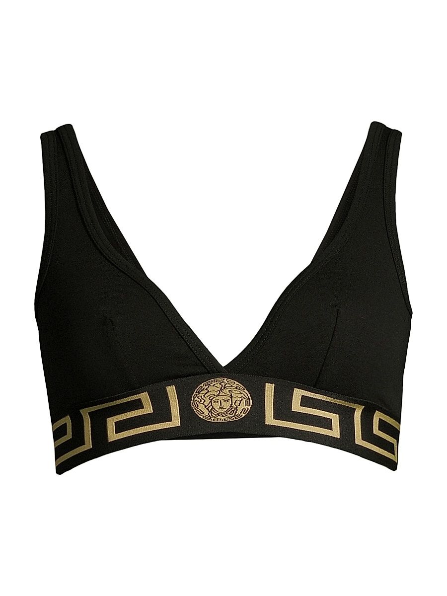 Women's Greca Border Bralette - Black - Size XL
