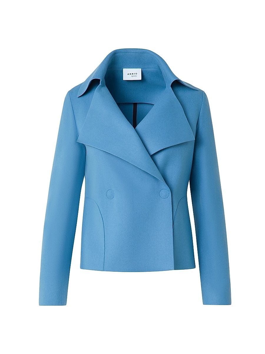 Women's Notch Collar Jacket - Medium Blue - Size 16
