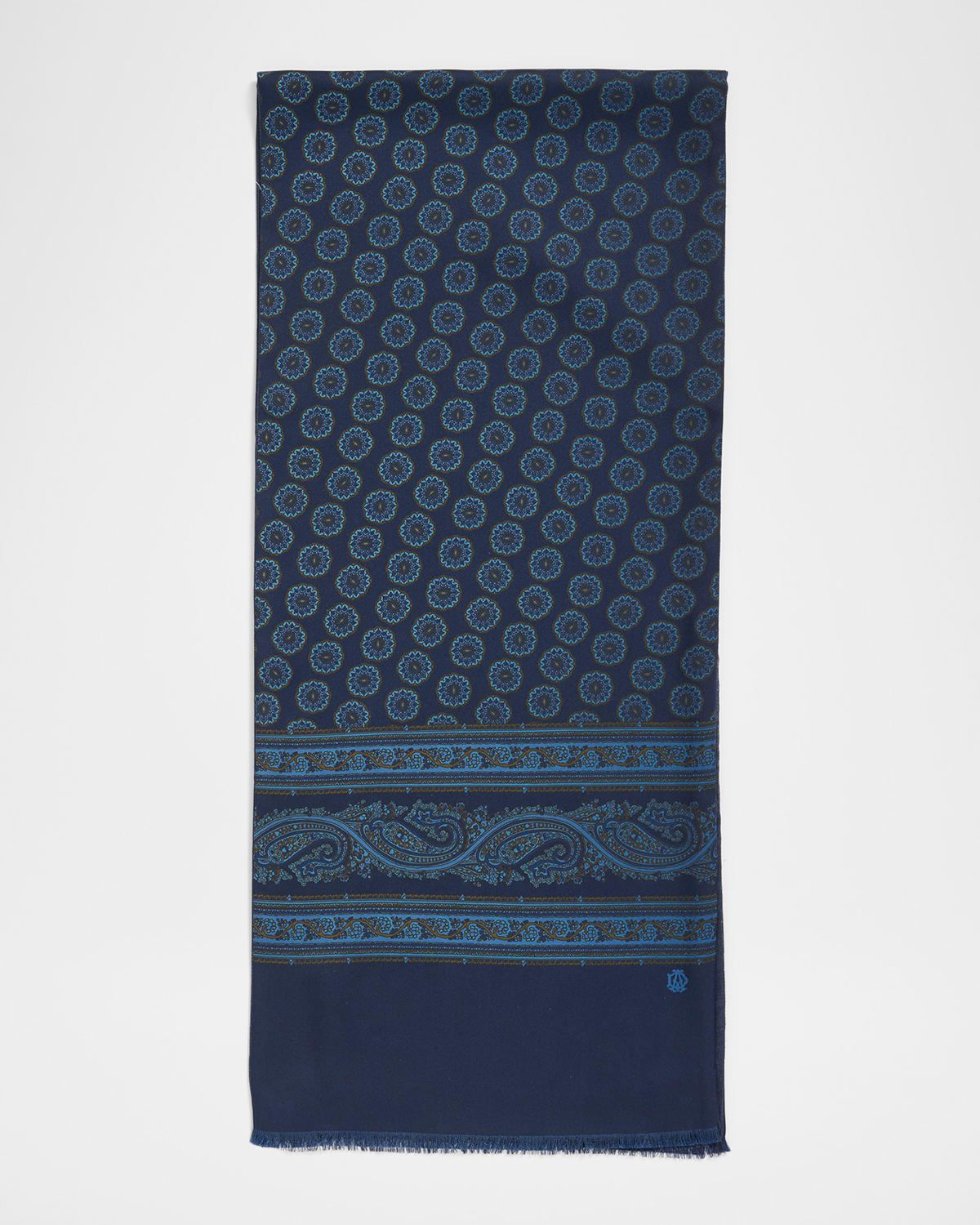 Men & apos;s Mulberry Silk Medallion Scarf