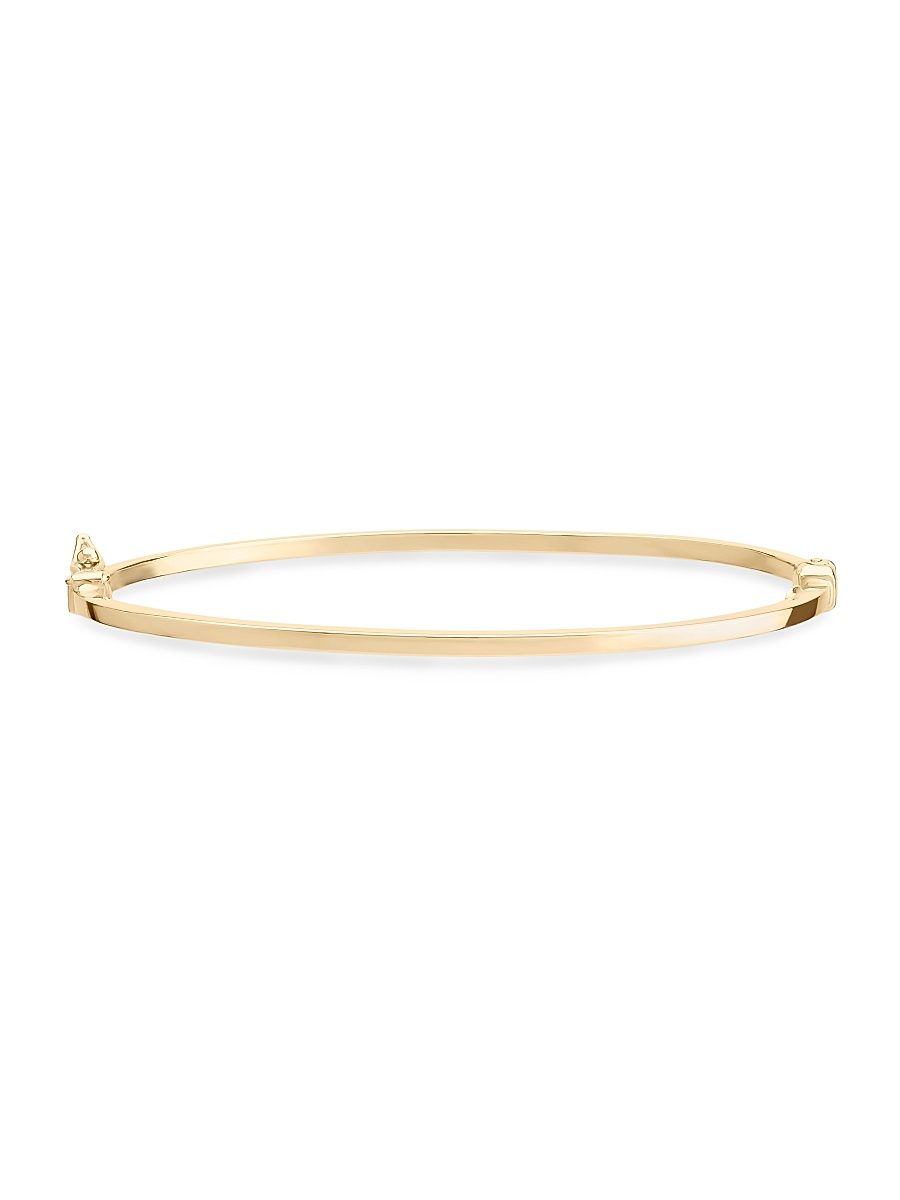 Women's Hollow 14K Yellow Gold Hinged Bangle - Yellow Gold
