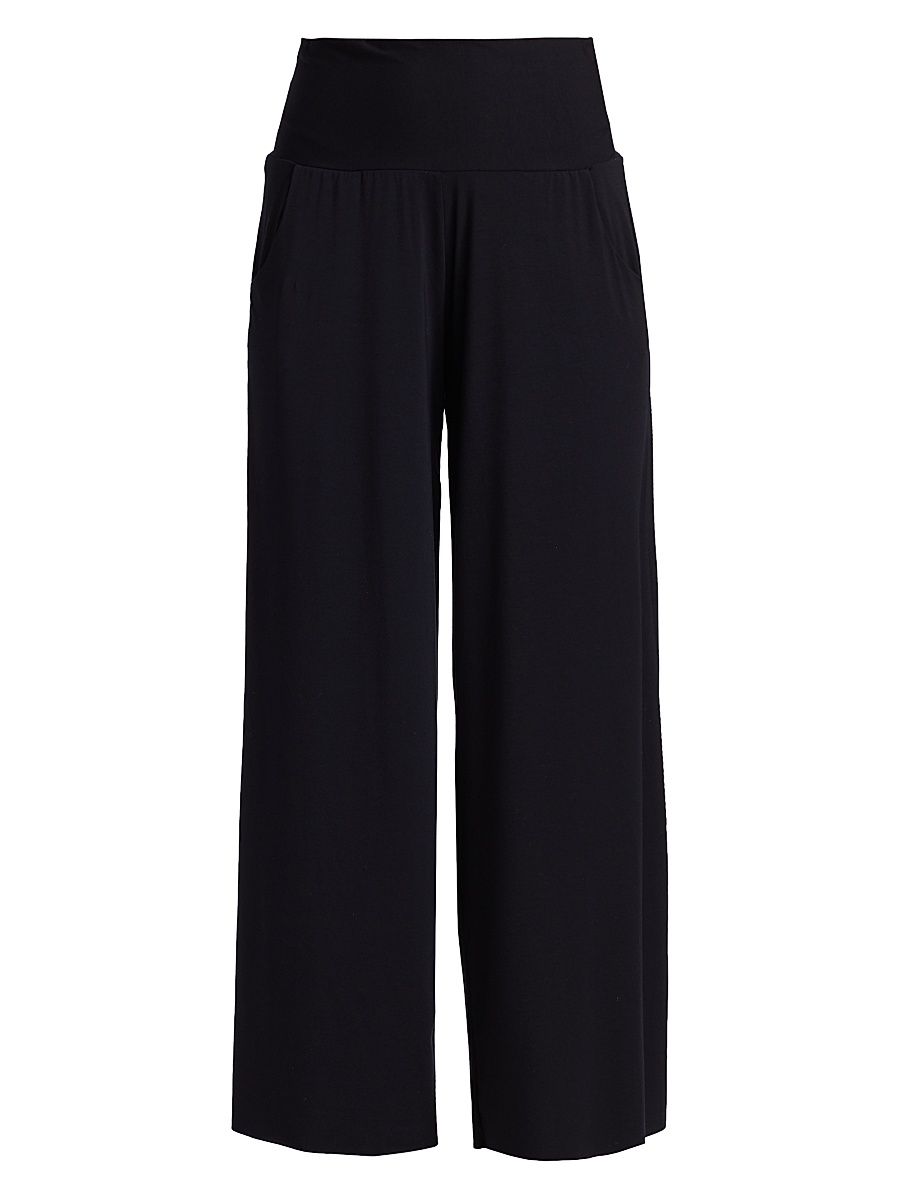 Women's Butter Wide-Leg Lounge Pants - Black - Size Large