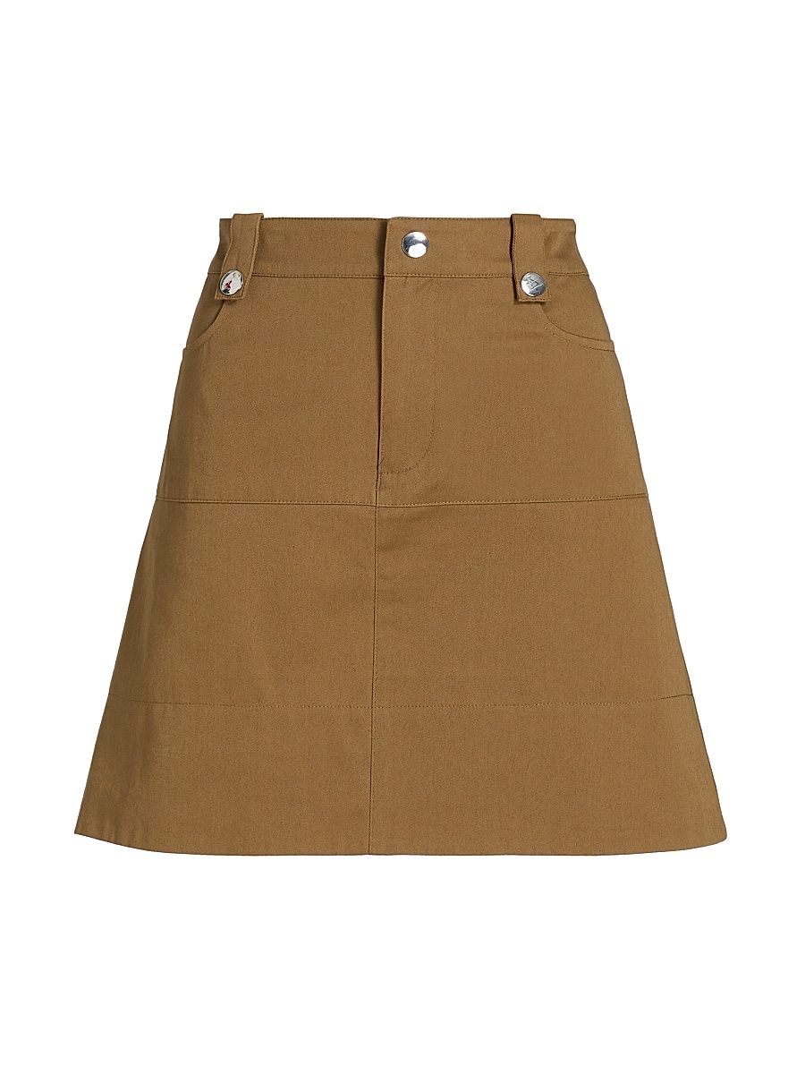 Women's Short Hudie Cotton Twill Miniskirt - Toasted Chestnut - Size 14
